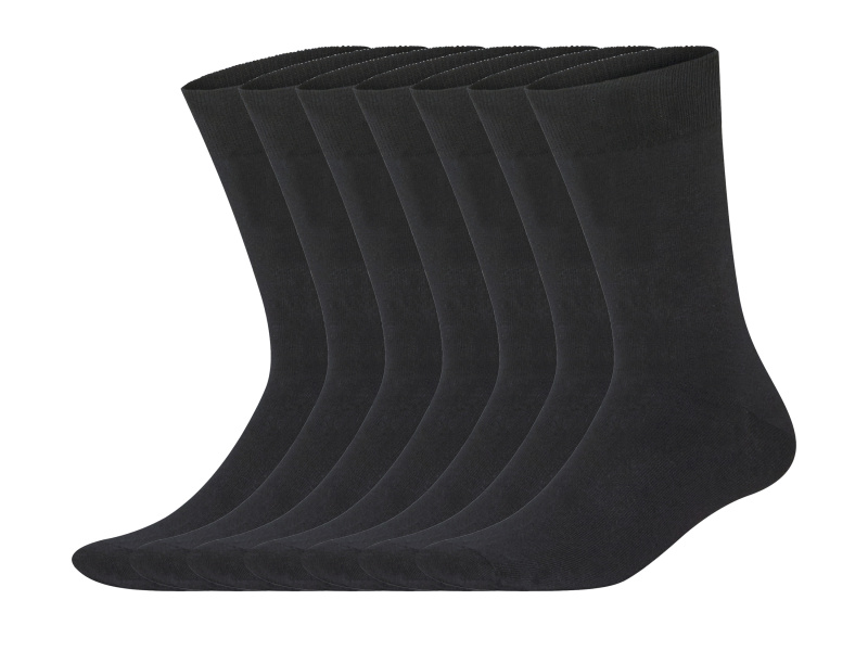 Livergy® Pánské ponožky s BIO bavlnou, 7 párů (černá, 39-42)