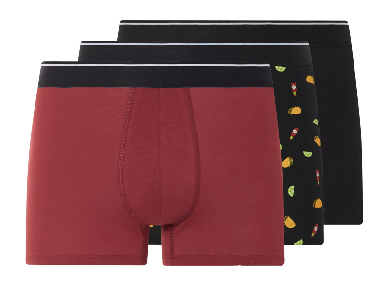 Livergy® Pánské boxerky Xxl, 3 kusy (černá/červená, 5/M)