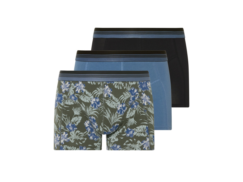 Livergy® Pánské boxerky, 3 kusy (černá/zelená/modrá, 7/Xl)