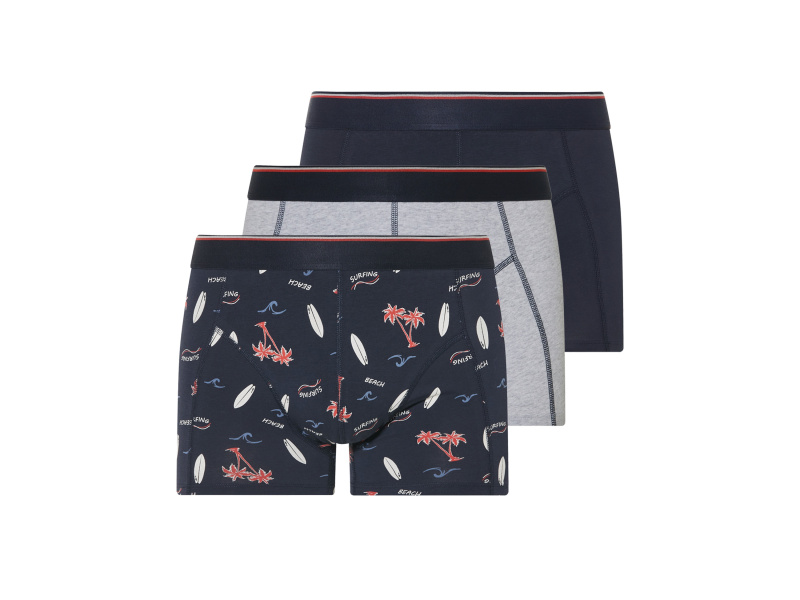 Livergy® Pánské boxerky, 3 kusy (navy modrá / šedá, 5/M)