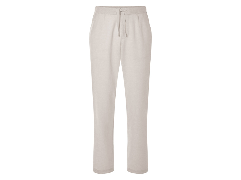 esmara® Pánské kalhoty s podílem lnu (béžová, L (52/54))