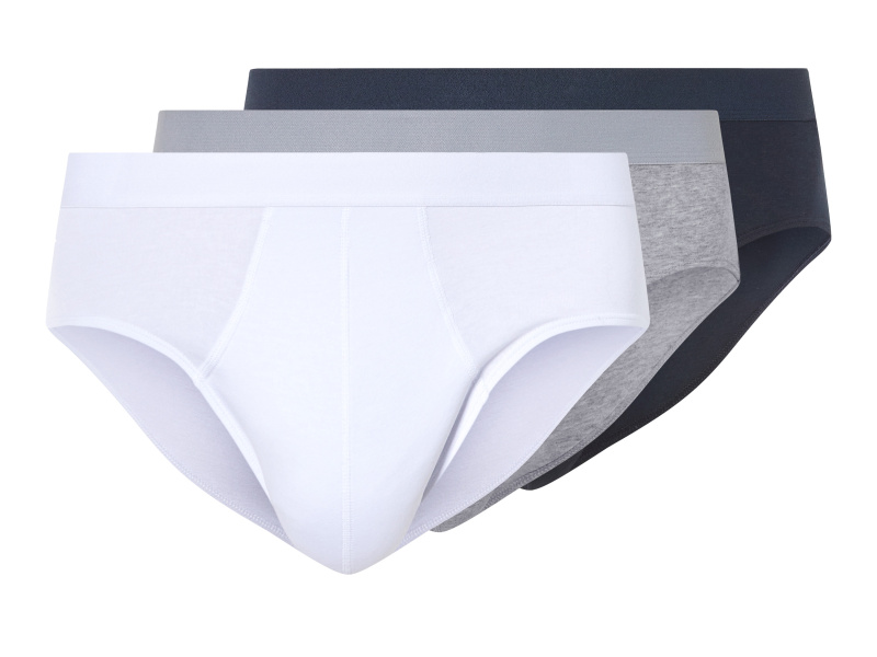 Livergy® Pánské slipy, 3 kusy (navy modrá / šedá / bílá, 8/Xxl)