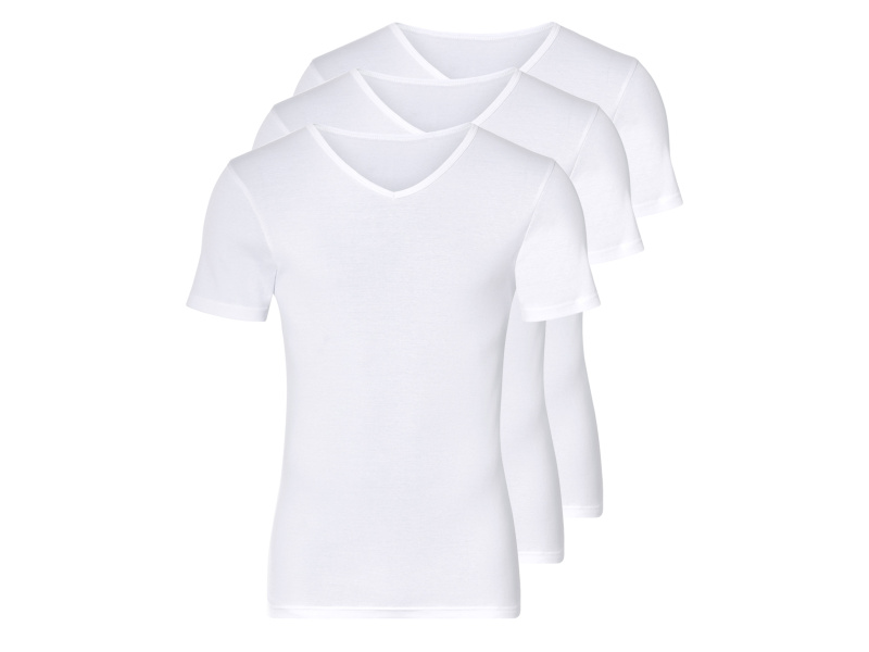 Livergy® Pánské spodní triko, 3 kusy ("V" výstřih, bílá, 7/Xl)
