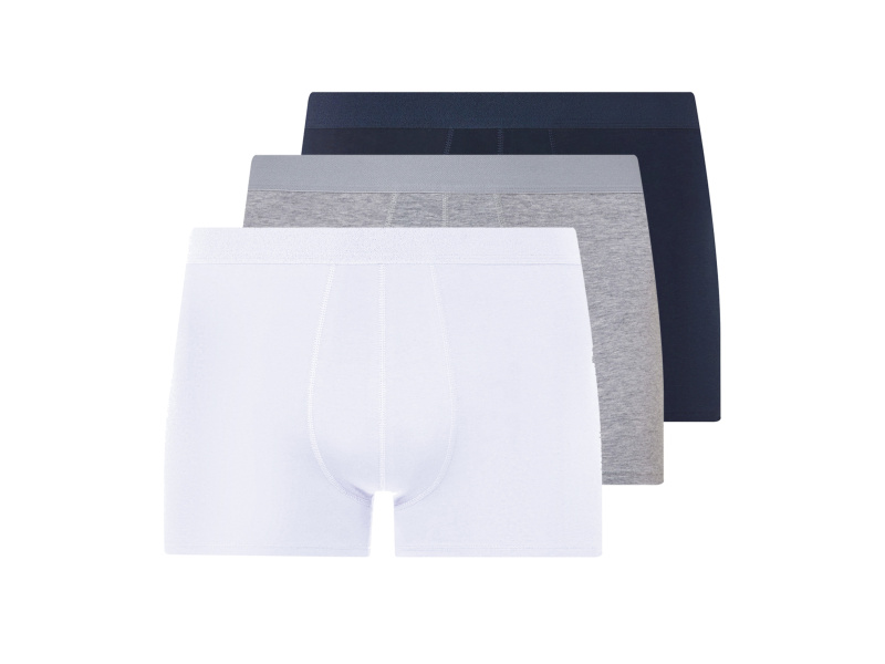 Livergy® Pánské boxerky Xxl, 3 kusy (navy modrá / šedá / bílá, 8/Xxl)