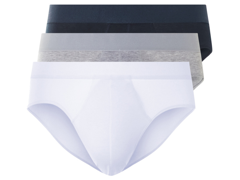 Livergy® Pánské slipy, 3 kusy (černá/šedá/bílá, 7/Xl)