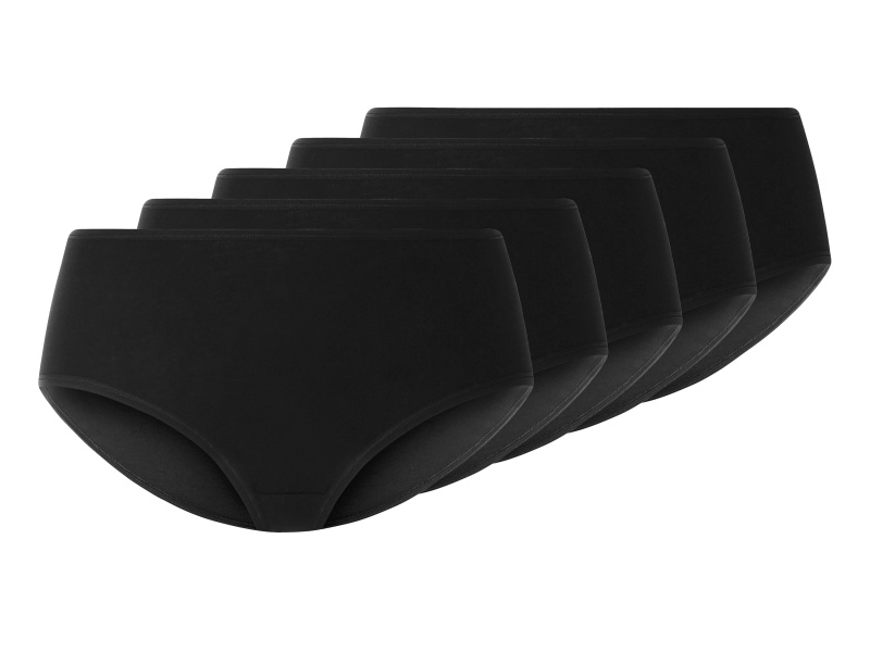 esmara® Dámské kalhotky s vysokým pasem, 5 kusů (černá, S(36/38))