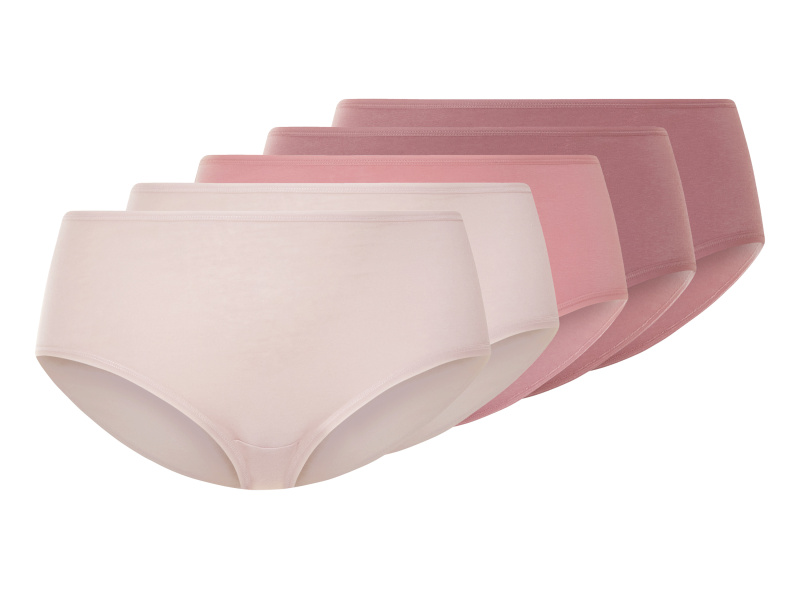 esmara® Dámské kalhotky s vysokým pasem, 5 kusů (růžová/bílá, S(36/38))
