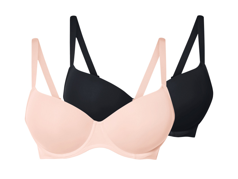 esmara® Dámská podprsenka, 2 kusy (černá/béžová, 90C)