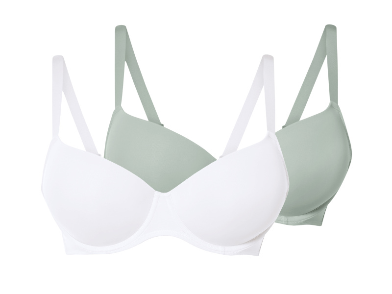 esmara® Dámská podprsenka, 2 kusy (zelená/bílá, 95C)
