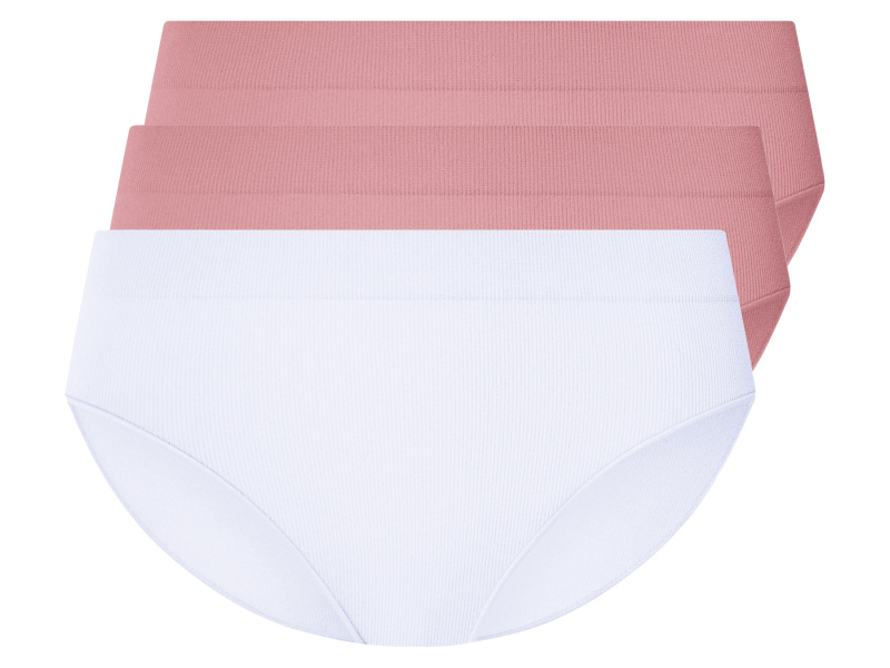 esmara® Dámské bezešvé kalhotky, 3 kusy (růžová/bílá, S(36/38))