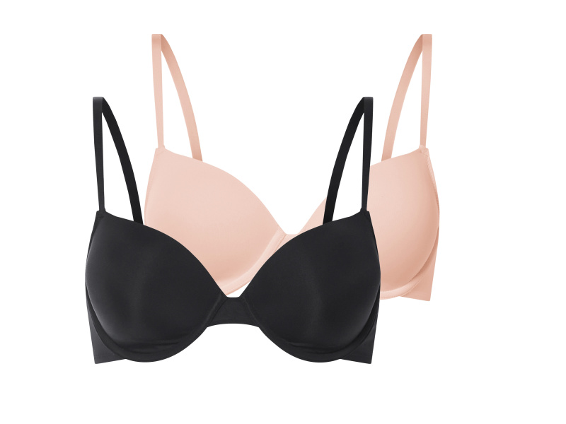 esmara® Dámská podprsenka, 2 kusy (černá/béžová, 85C)