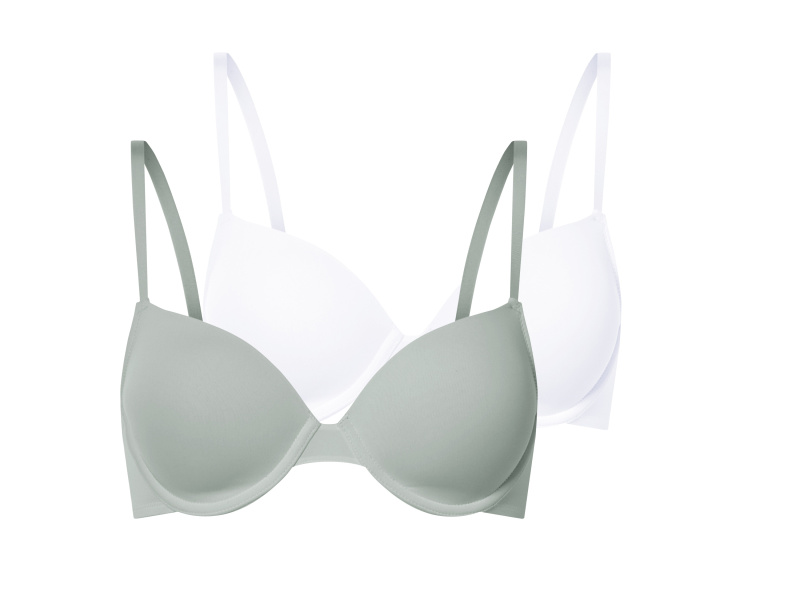esmara® Dámská podprsenka, 2 kusy (mintová/bílá, 85C)