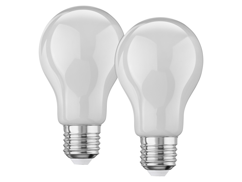Livarno home Filamentová LED žárovka, 2 kusy (klasický kulatý tvar E27, mléčná 4,2 W, 2 kusy)