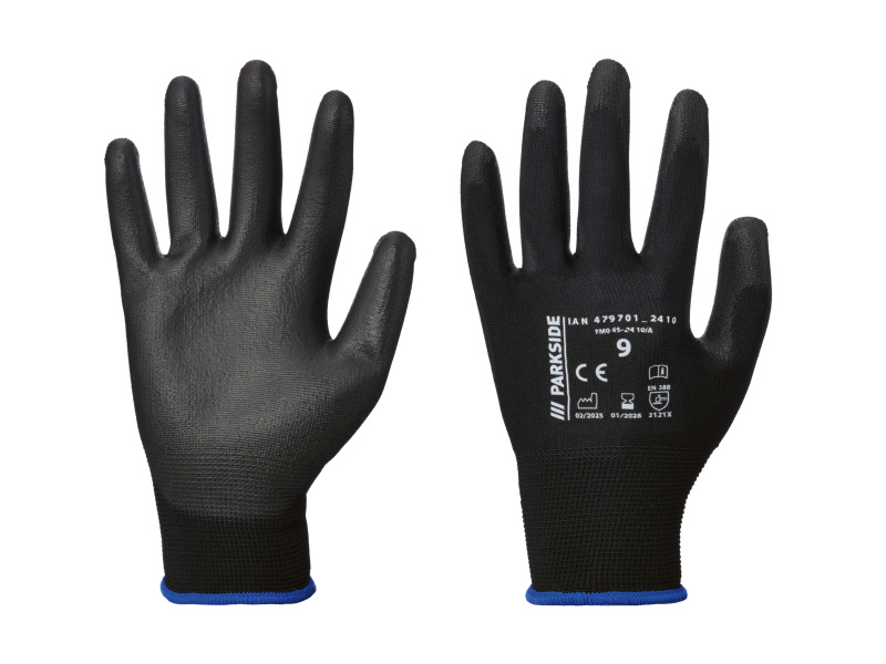 Parkside® Pracovní rukavice, 2 páry (černá/modrá, 9)