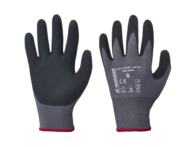 Parkside® Dámské / Pánské pracovní rukavice (černá/červená, 8)