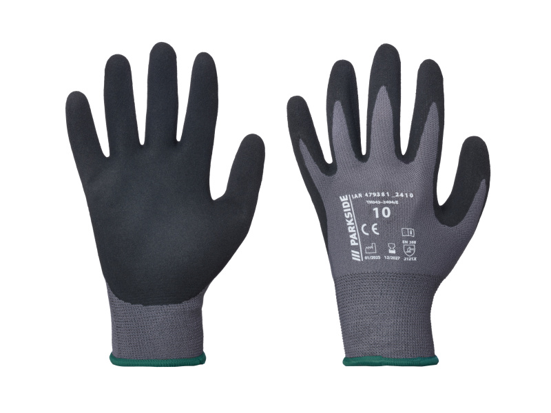 Parkside® Dámské / Pánské pracovní rukavice (černá/zelená, 10)