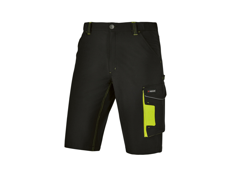 Parkside® Pánské pracovní bermudy (černá/žlutá, 50)