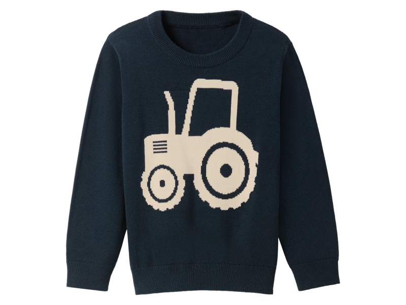 lupilu® Dětský jemný pletený svetr, 100% bavlna (modrá, 122/128)