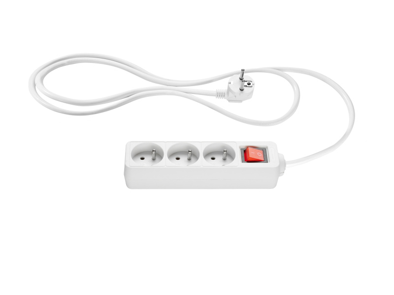 Tronic® Zásuvková lišta (3 zástrčky, bílá)