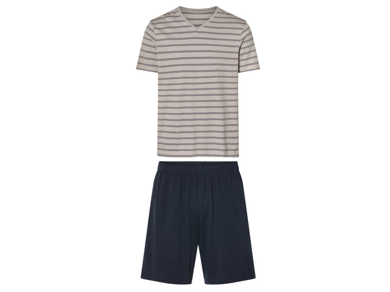 esmara® Pánské pyžamo (šedá pruhovaná / navy modrá, M (48/50))