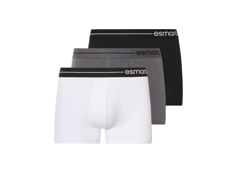 esmara Men Pánské boxerky, 3 kusy (černá/šedá/bílá, 6/L)
