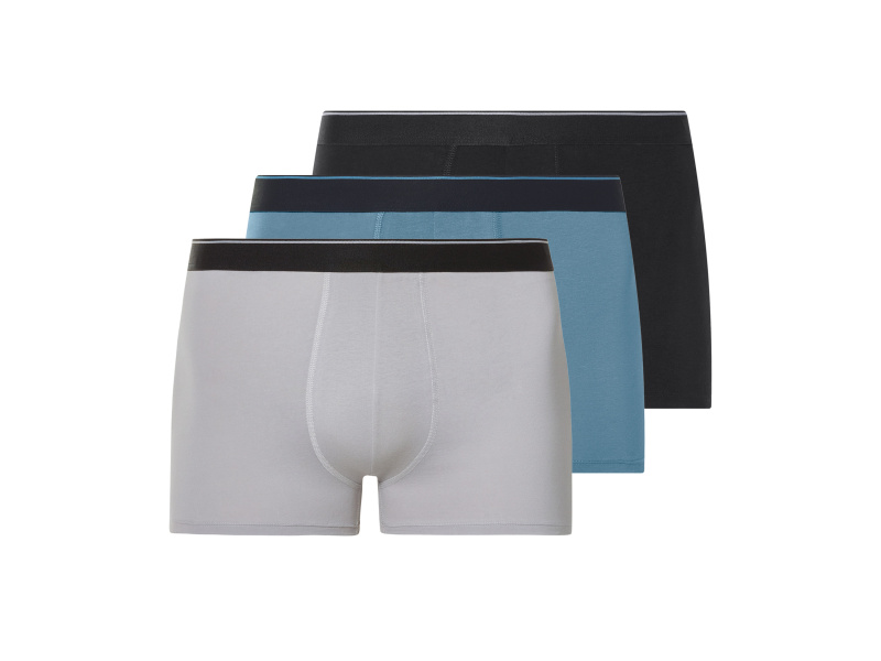 esmara Men Pánské boxerky Xxl, 3 kusy (černá/modrá/šedá, 8/Xxl)