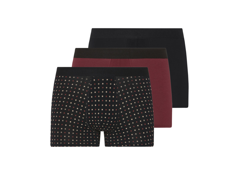 esmara Men Pánské boxerky, 3 kusy (černá/bordó, 7/Xl)