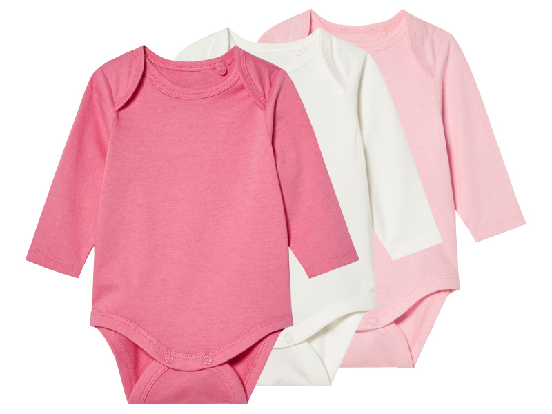 lupilu® Dívčí body, 3 kusy (bílá / světle růžová / růžová, 74/80)