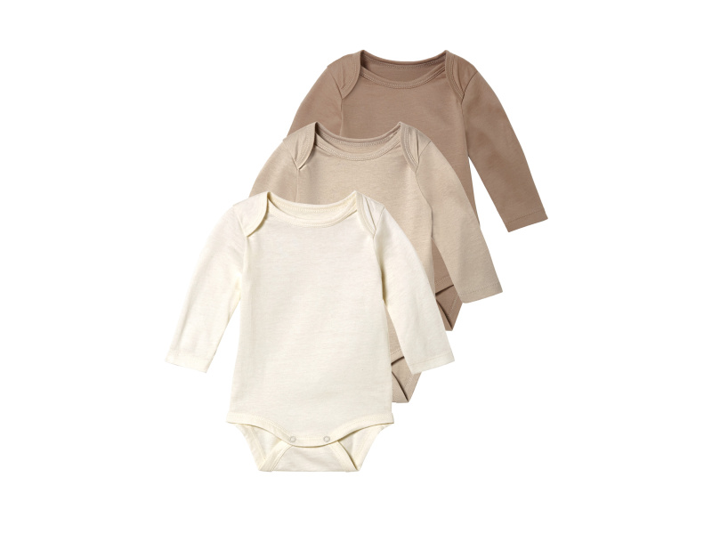 lupilu® Chlapecké body, 3 kusy (bílá/béžová/hnědá, 50/56)