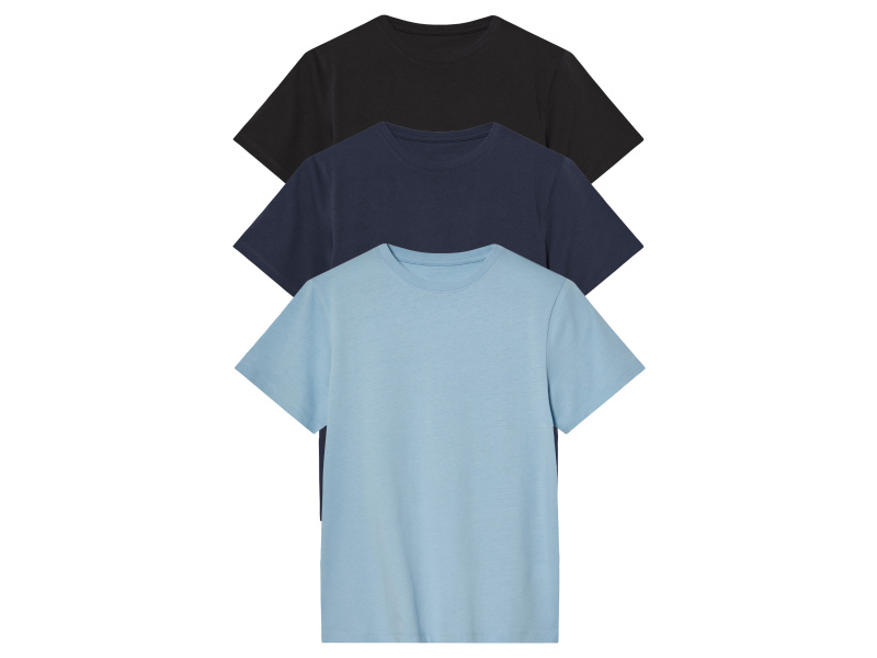 esmara® Chlapecké triko, 3 kusy (černá / navy modrá / světle modrá, 134/140)