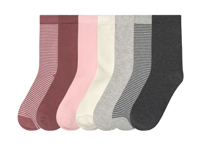 esmara® Dívčí ponožky, 7 párů (růžová/bílá/šedá, 39/42)
