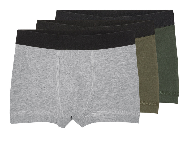 lupilu® Chlapecké boxerky s BIO bavlnou, 3 kusy (khaki/zelená/šedá, 98/104)