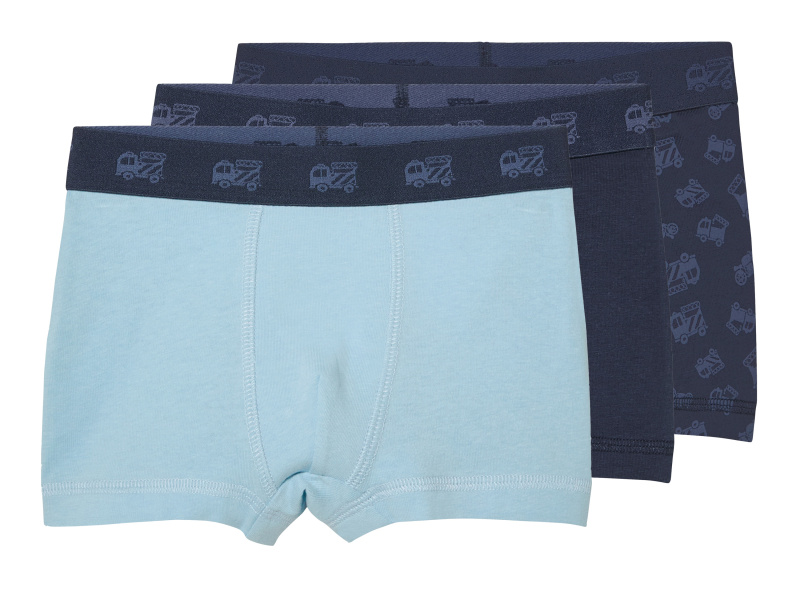 lupilu® Chlapecké boxerky s BIO bavlnou, 3 kusy (navy modrá / světle modrá, 110/116)