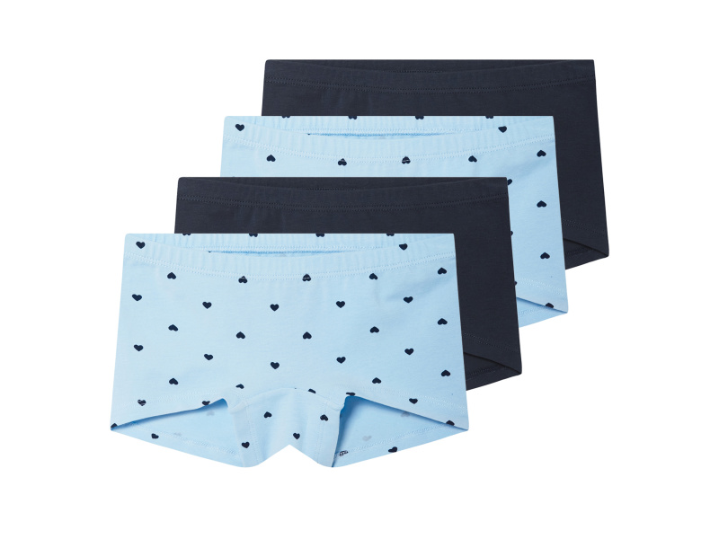 lupilu® Dívčí kalhotky s BIO bavlnou, 4 kusy (navy modrá / modrá, 110/116)