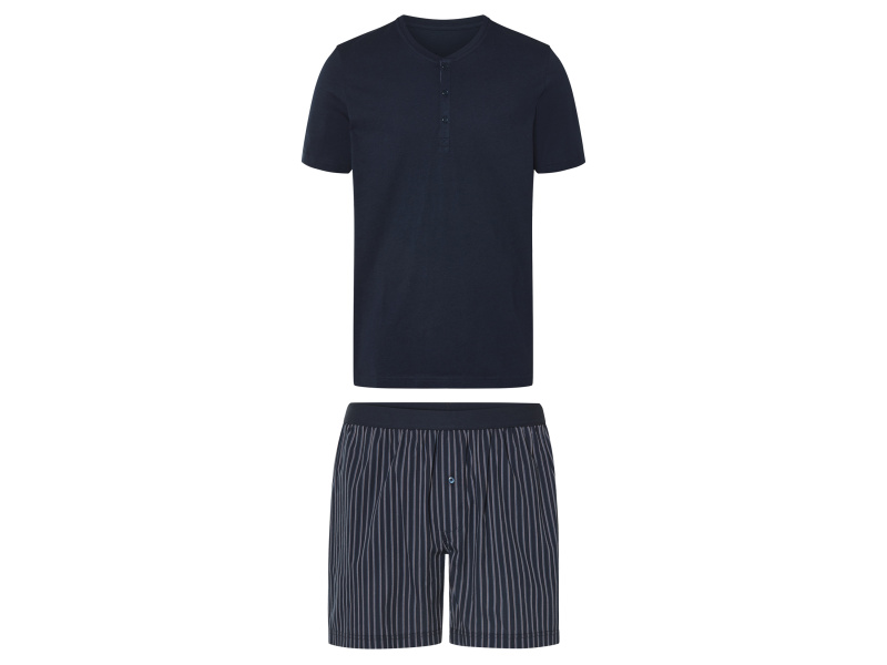 esmara® Pánské pyžamo (navy modrá / modrá / pruhovaná, M (48/50))