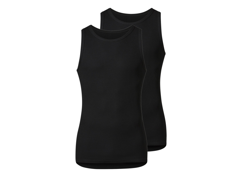 esmara® Pánský nátělník, 2 kusy (černá, 8/Xxl)