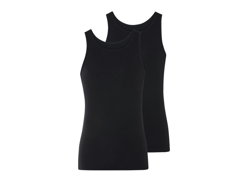 esmara Men Pánský nátělník s BIO bavlnou, 2 kusy (černá, 7/Xl)