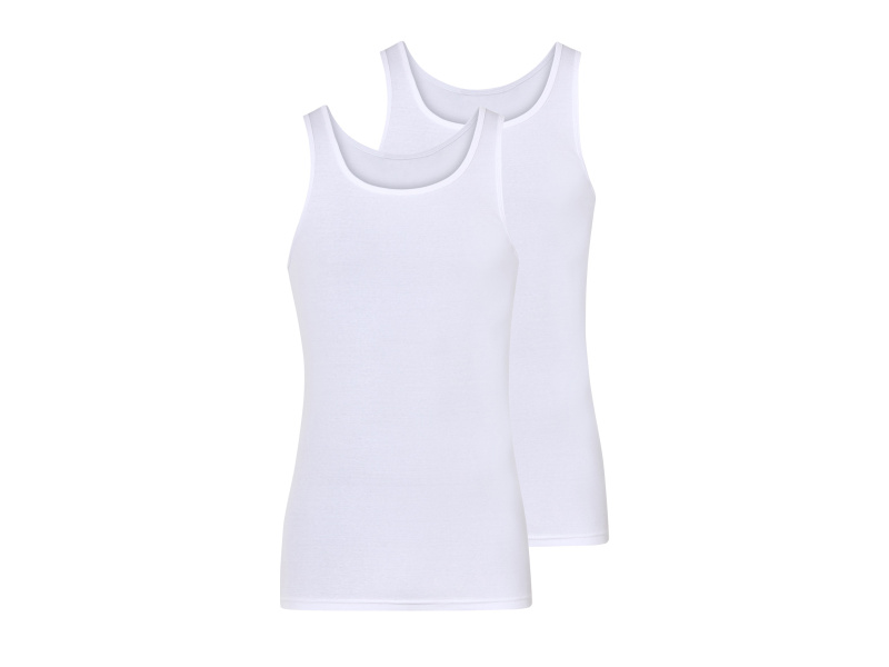 esmara Men Pánský nátělník s BIO bavlnou, 2 kusy (bílá, 7/Xl)
