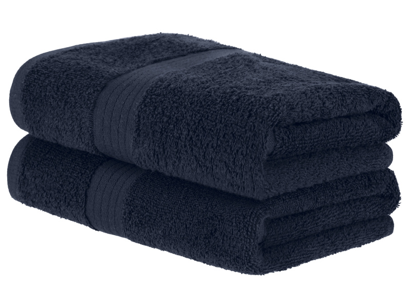 Livarno home Froté ručník, 50 x 100 cm, 500 g/m², 2 kusy (tmavě modrá)