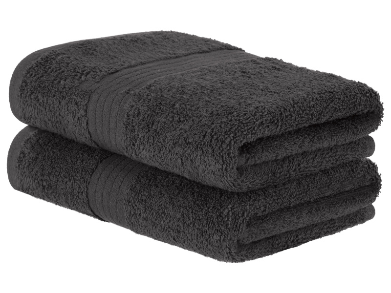 Livarno home Froté ručník, 50 x 100 cm, 500 g/m², 2 kusy (tmavě šedá)