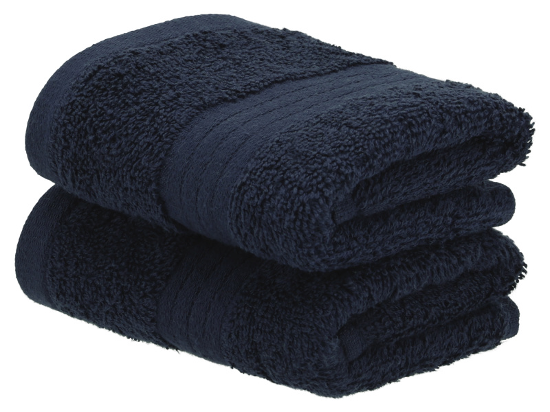 Livarno home Froté ručník pro hosty, 30 x 50 cm, 500 g/m², 2 kusy (navy modrá)