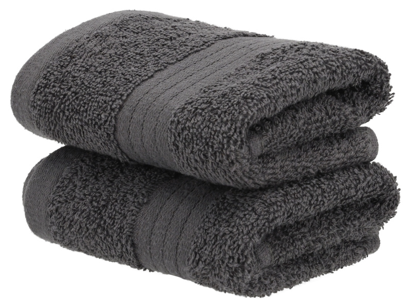 Livarno home Froté ručník pro hosty, 30 x 50 cm, 500 g/m², 2 kusy (tmavě šedá)