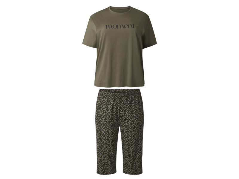 esmara® Dámské pyžamo XXL (khaki/černá, 3Xl(56/58))