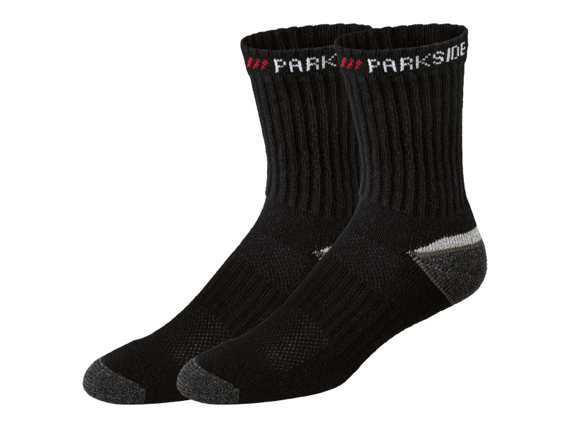 Parkside® Pánské pracovní ponožky, 2 páry (černá/zelená, 39-42)