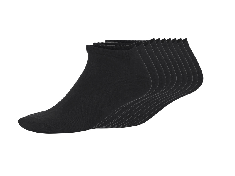 esmara® Pánské nízké ponožky s BIO bavlnou, 10 párů (černá, 39-42)