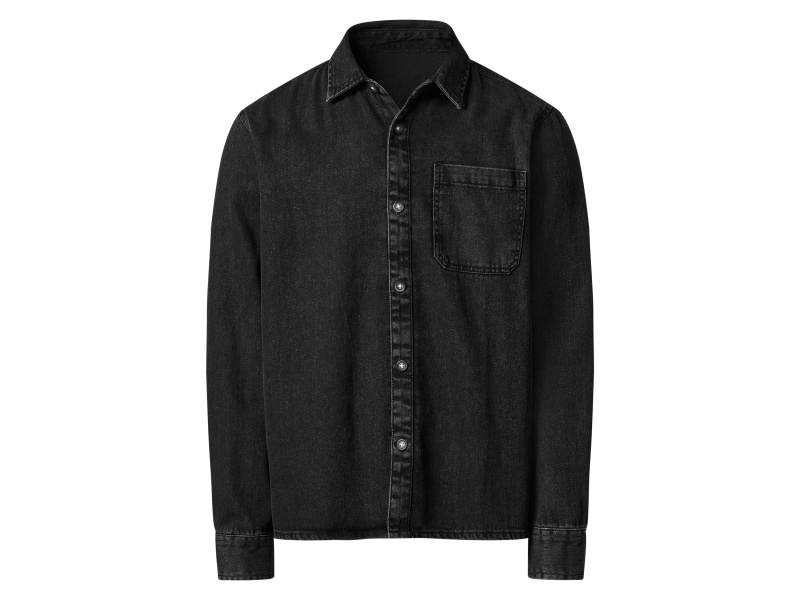 esmara Men Pánská džínová košile (černá, M(39/40))