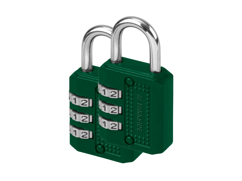 Parkside® Visací zámek / Ocelové lanko na visací zámek (sada číselných zámků, 2dílná)