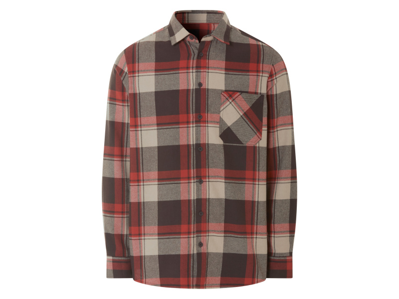 esmara Men Pánská flanelová košile (červená/hnědá, Xl(43/44))