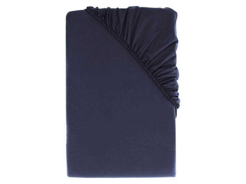 Livarno home Perkálové napínací prostěradlo, 90-100 x 200 cm (navy modrá)