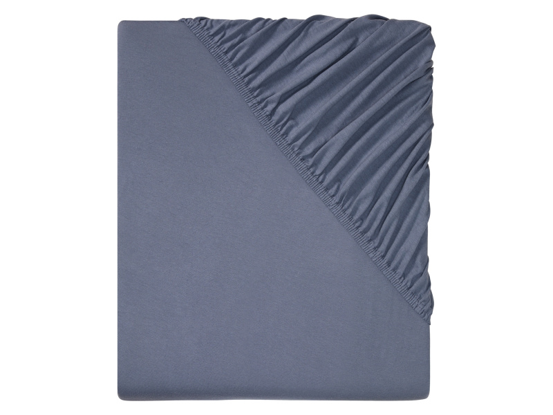 Livarno home Žerzejové napínací prostěradlo, 140-160 x 200 cm (tmavě modrá)